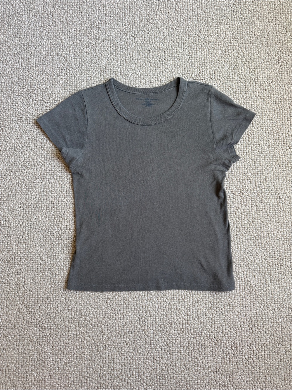 Brandy Melville Charcoal Crew Neck Short Sleeve Tee